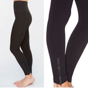 SPANX Black High-Rise Leggings with Ankle Zipper